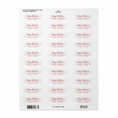 Minimale Red Merry-kerstscript met Swashes. Etiket (Full Sheet)