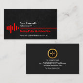 Minimale Red Sound Wave Black Grunge Deejay Visitekaartje (Voorkant / Achterkant)