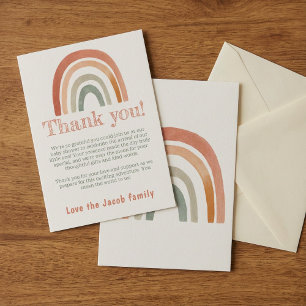 Minimale regenboog bedankt voor het baby shower ga