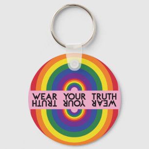 Minimale Regenboog Boog Moderne Kleurrijke Uitspra Sleutelhanger