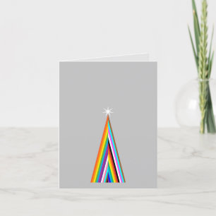 Minimale regenboog Kerstkaart Feestdagen Kaart