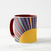 Minimale regenboogstralen van de Retro Mok (Voorkant links)