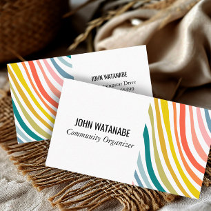 Minimale regenboogstrips Handgemaakt Visitekaartje