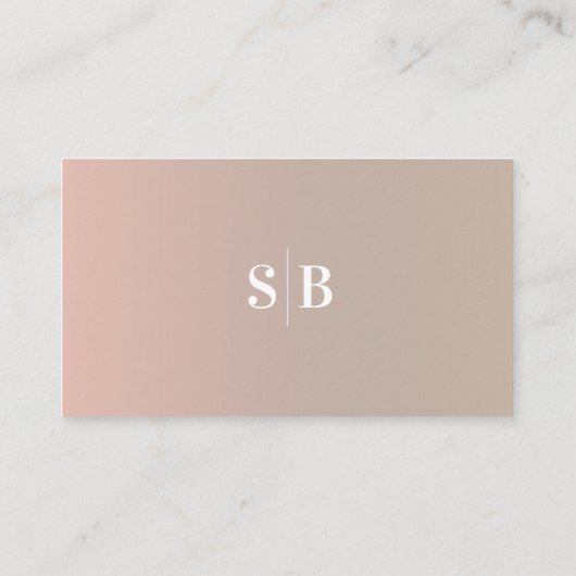 Minimale registratie van taupe en roze ombre Fade Informatiekaartje (Achterkant)