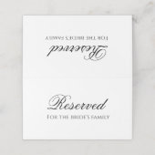 Minimale reserve voor de familie van de bruid (Buitenkant ongevouwen)