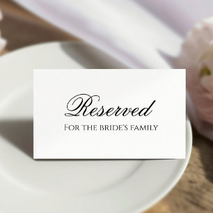 Minimale reserve voor de familie van de bruid