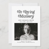 Minimale retro begrafenis in liefdevolle herinneri kaart (Voorkant)