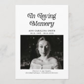 Minimale retro-begrafenisfoto in liefdevol geheuge programma (Voorkant)