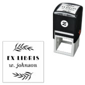 Minimale Retro Botanische tak Ex Libris Boekplaat Zelfinktende Stempel (In situ)