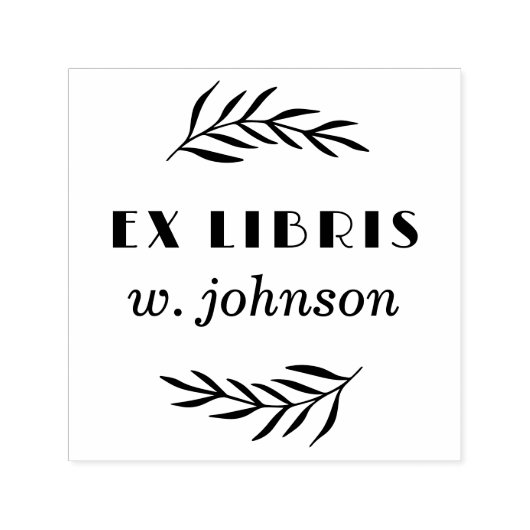 Minimale Retro Botanische tak Ex Libris Boekplaat Zelfinktende Stempel (Design)