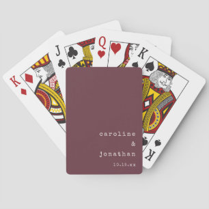 Minimale Retro Bourgondië Typemachine Aangepast Hu Pokerkaarten