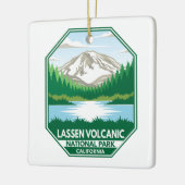 Minimale retro Emblem in het nationaal park Lassen Keramisch Ornament (Links)