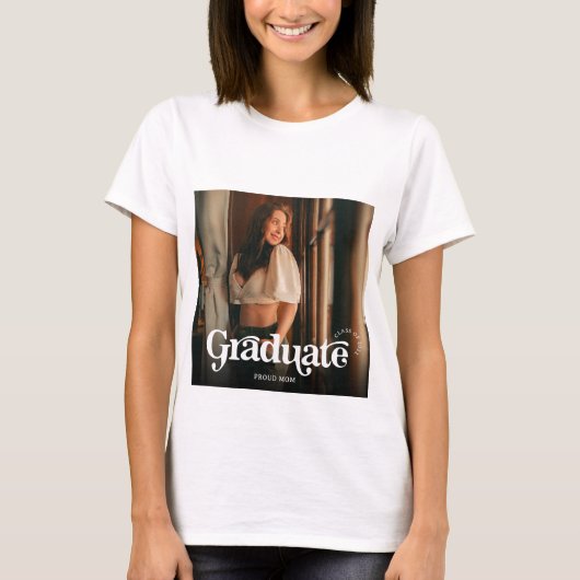 Minimale  Retro Proud Mam Afstuderen T-shirt (Voorkant)