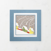 Minimale retro-startpunten in wintersneeuw drieluik wenskaart (Cover)
