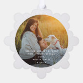 Minimale Retro Typografie 2 Foto Vrolijk Kerstfees Ornament Kaart (Achterkant)