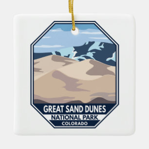 Minimale retro van Great Sand Dunes National Park Keramisch Ornament