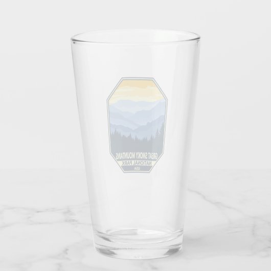 Minimale retro van het nationaal park Great Smoky Glas (Achterkant)