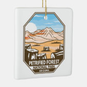 Minimale retro van het nationaal park Petrified Fo Keramisch Ornament (Rechts)