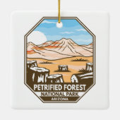 Minimale retro van het nationaal park Petrified Fo Keramisch Ornament (Achterkant)