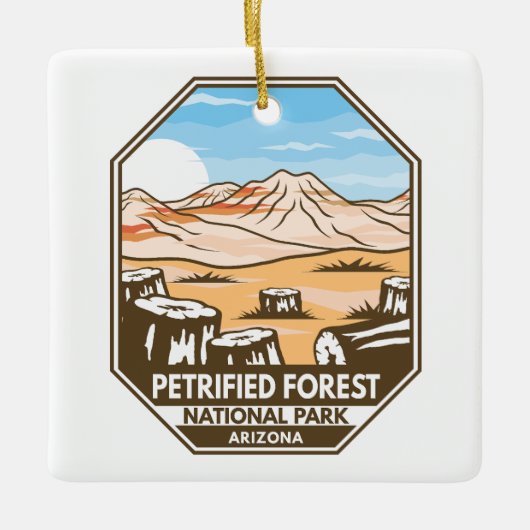 Minimale retro van het nationaal park Petrified Fo Keramisch Ornament (Voorkant)