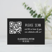 Minimale Retro Zwart Wit Bruiloft RSVP Kaartje