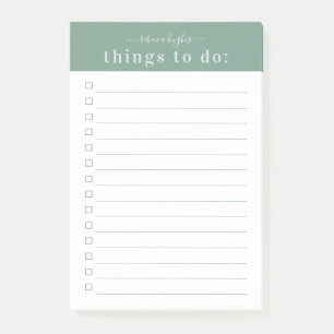 Minimale Retrotypografie Groen monogram Post-it® Notes