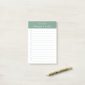 Minimale Retrotypografie | Groene Monogram Post-it® Notes (Op bureau)
