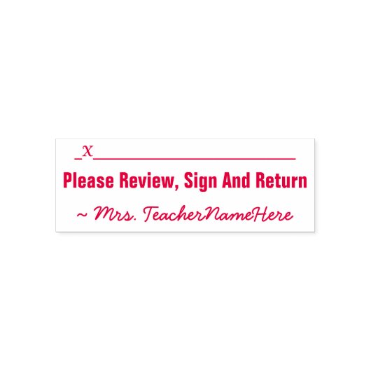 Minimale "Review, teken en keer terug" Zelfinktende Stempel (Design)