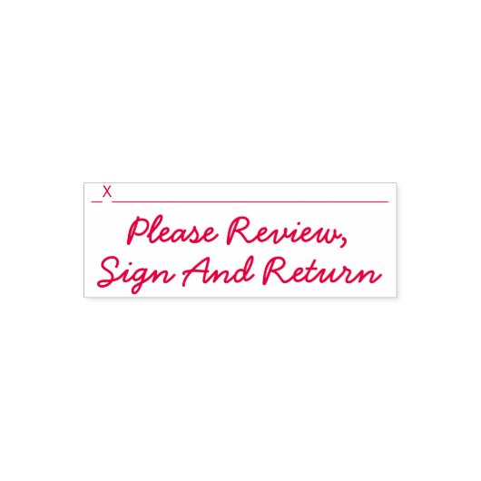 Minimale "Review, teken en keer terug" Zelfinktende Stempel (Design)