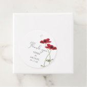 Minimale Rode Bloemen Botanische Dank u Bruiloft Bedankjes Labels (In situ)