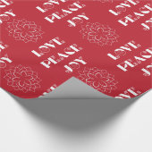 Minimale Rode en Witte Liefde, Vrede, Joy Cadeaupapier (Hoek)