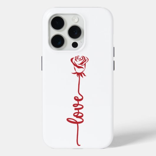 Minimale Rode Roos Lijn Kunst Case-Mate iPhone Case (Achterkant)