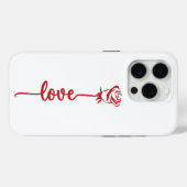 Minimale Rode Roos Lijn Kunst Case-Mate iPhone Case (Achterkant (horizontaal))