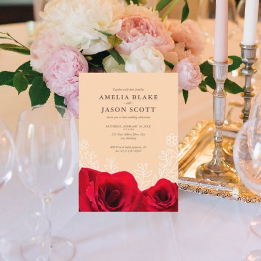 Minimale rode roze op de Uitnodiging van de Kleur 