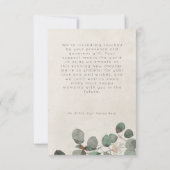 Minimale Roest Groene Eucalyptus Krans Foto Huweli Bedankkaart (Achterkant)