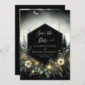 Minimale Romance betoverd bos bruiloft Save The Date (Voorkant / Achterkant)