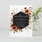 Minimale romantische terracotta bruiloft save the date (Staand voorkant)