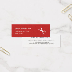 Minimale Rood- en Witte Benoeming Barber Mini Visitekaartjes