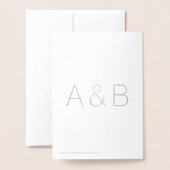 Minimale roodwitte monogram folie kaarten (Met envelop)