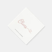 Minimale Roos Cheers Wedding Shower Servet (Hoek)