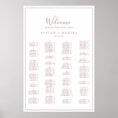 Minimale Roos Gold Alfabetical Seating Chart Poster (Voorkant)