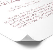 Minimale Roos Liefdevolle Herinnering Trouw Herden Poster (Hoek)