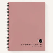 Minimale Roos Monogram Roze Notitieboek (Voorkant)