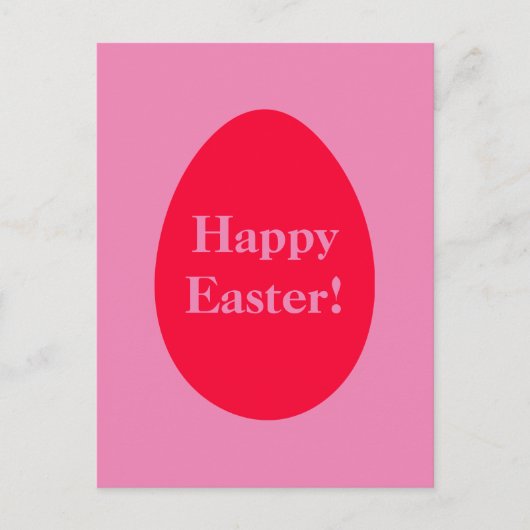 Minimale rooster voor rood en roze ei feestdagenkaart (Voorkant)