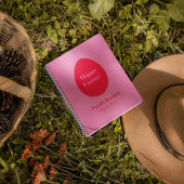 Minimale rooster voor rood en roze ei notitieboek