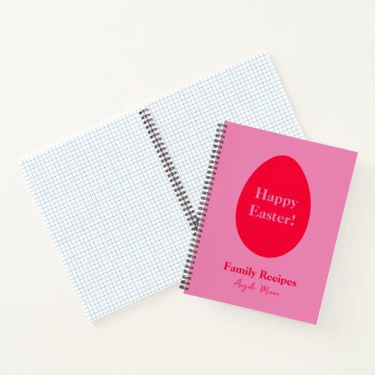 Minimale rooster voor rood en roze ei notitieboek (Binnen)