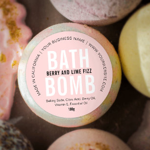 Minimale roze bath Bomb of Shower Fizzers Elegant Ronde Sticker