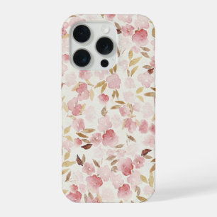 Minimale Roze Bloem Mobiele Hoes Zachte Waterver iPhone 15 Pro Hoesje