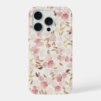 Minimale Roze Bloem Mobiele Hoes | Zachte Waterver iPhone 15 Pro Hoesje