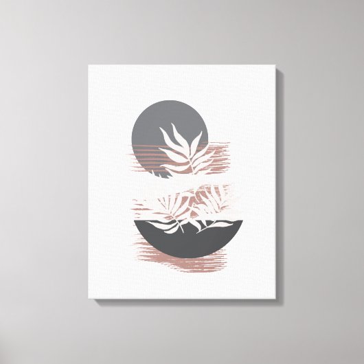 Minimale roze en grijze schilderwand canvas afdruk (Voorkant)